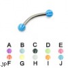 Beach ball eyebrow ring (curved barbell), 16 ga