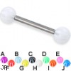 Beach ball titanium straight barbell, 12 ga