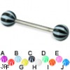 Beach ball titanium straight barbell, 14 ga