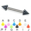 Beach cone titanium straight barbell, 12 ga