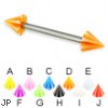 Beach cone titanium straight barbell, 14 ga