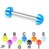 Beach half ball straight barbell, 12 ga