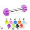 Beach half ball straight barbell, 14 ga