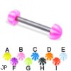 Beach half ball titanium straight barbell, 12 ga