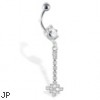 Belly button ring with dangle