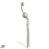 Belly ring with chain dangle