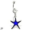 Belly Ring with Color Changing Dangling Star