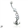 Belly Ring with Dangling Anchor