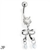 Belly Ring with Dangling Bow