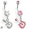 Belly Ring with Dangling Guitar