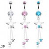 Belly ring with dangling star and chains