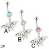 Belly ring with dangling vintage butterfly