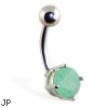 Belly Ring with Jade Fluorite Stone