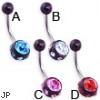 Belly ring with multi studded CZ ball