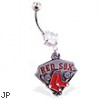 Belly Ring with official licensed MLB charm, Boston Red Sox