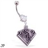 Belly Ring with official licensed MLB charm, Chicago White Sox