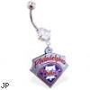 Belly Ring with official licensed MLB charm, Philadelphia Phillies