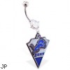 Belly Ring with official licensed NFL charm, Detroit Lions