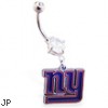 Belly Ring with official licensed NFL charm, New York Giants