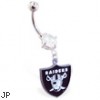 Belly Ring with official licensed NFL charm, Oakland Raiders