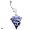 Belly Ring with official licensed NFL charm, Tennessee Titans