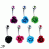 Big metal rose belly button ring