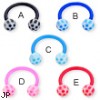 Bioplast circular barbell with soccer balls, 14 ga