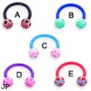 Bioplast circular barbell with web balls, 14 ga