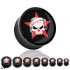 Black acrylic saddle plug with skull and star