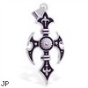 Black alloy fancy cross pendant