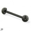 Black ball and half ball straight barbell, 14 ga