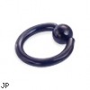 Black captive bead ring, 10 ga