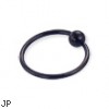 Black captive bead ring, 16 ga