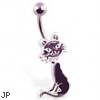 Black Cat Belly Ring