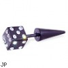 Black fake taper with jeweled dice end, 16 ga