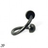 Black half ball spiral barbell, 14 ga,Diameter:1/2" (13mm)