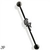 Black Industrial Barbell with Sexy Dancer, 14ga