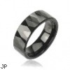 Black multi-faced prism tungsten carbine ring