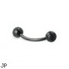 Black notched ball eyebrow ring, 16 ga