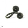 Black notched ball spiral barbell, 14 ga