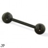 Black single notched ball straight barbell, 14 ga