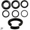 Black steel/titanium segment ring, 14ga