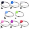 Captive bead ring with beach ball, 14 ga