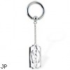 Captive bead ring with dangling razor blade, 10 ga