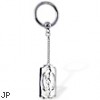 Captive bead ring with dangling razor blade, 12 ga