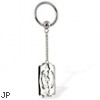 Captive bead ring with dangling razor blade, 14 ga