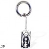 Captive bead ring with dangling razor blade, 8 ga