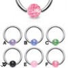 Captive bead ring with glitter ball, 16 ga