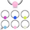 Captive bead ring with glow-in-dark ball, 16 ga