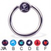 Captive bead ring with logo ball, 12 ga